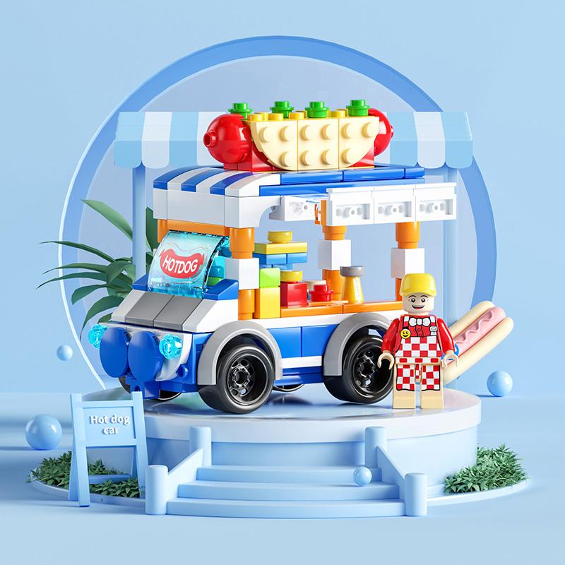 LELE Eiswagen Street View Serie Bausteine Snack Street Lernspielzeug für Kinder Kindergeschenk Hot Dog Shop-167Pcs LELE Eiswagen Street View Serie Bausteine Snack Street Lernspielzeug für Kinder Kindergeschenk Hot Dog Shop-167Pcs von Joom DACH