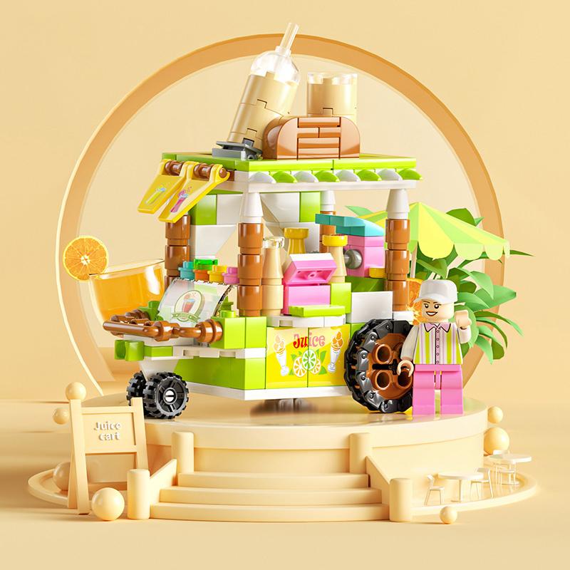 LELE Eiswagen Street View Serie Bausteine ​​Snack Street Lernspielzeug für Kinder Kindergeschenk Juice Shop-189Pcs von Joom DACH