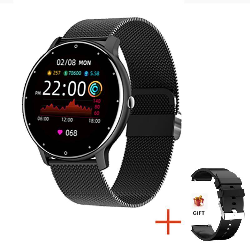 LIGE 2021 Mode Smart Uhr Damen Herzfrequenz Blutdruck Multifunktionale Sport Uhr Männer Frau Wasserdichte Smartwatch Frauen Mesh belt schwarz von Joom DACH