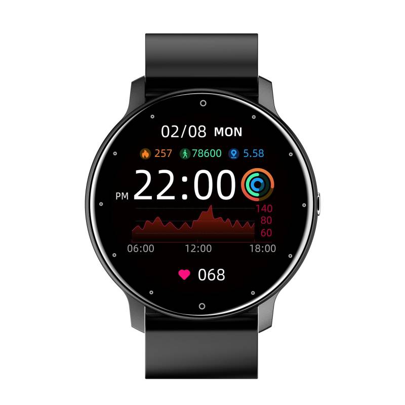 LIGE 2021 Mode Smart Uhr Damen Herzfrequenz Blutdruck Multifunktionale Sport Uhr Männer Frau Wasserdichte Smartwatch Frauen Silicone belt schwarz von Joom DACH