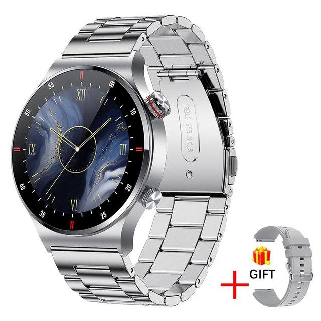 LIGE EKG + PPG Bluetooth Anruf Smart Uhr Männer 2022 Sport Armband Wasserdicht Individuelles Uhr Gesicht Männer SmartWatch Für IOS android steel belt silber von Joom DACH