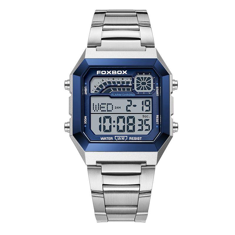 LIGE Fashion Digitaluhr Herren Multifunktionswecker Leuchtende Stoppuhr Wasserdichte Uhr blau von Joom DACH