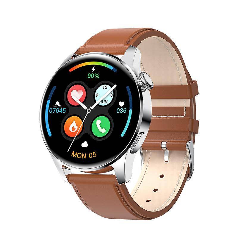 LIGE Neue Bluetooth Anruf Smart Uhr Männer Full Touch Sport Fitness Uhren Wasserdicht Herzfrequenz Stahl Band Smartwatch Android iOS leather belt braun von Joom DACH