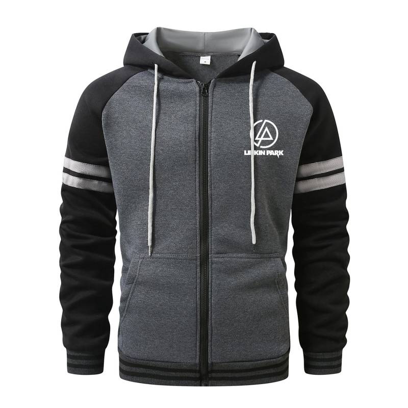 LINKIN PARK  Kapuzenpullover für Herren Cardigan mit Reißverschluss Kapuzenpullover mit Tasche Sport & Outdoor Herrenmode Kapuzenpullover & Sweatshirts Streetwear Casual Herrenmäntel XXL dunkelgrau von Joom DACH