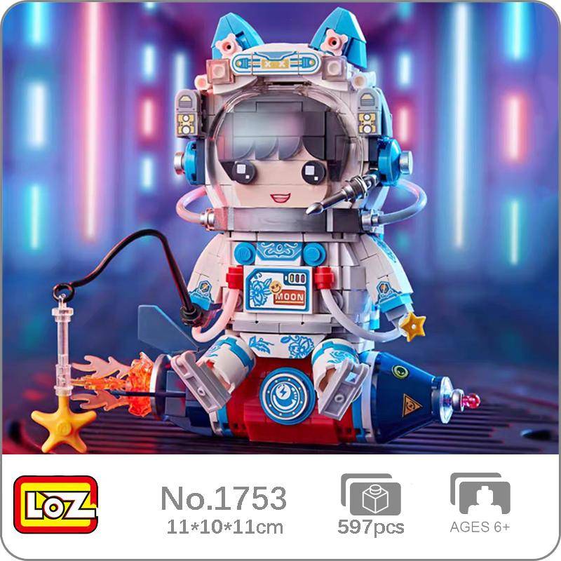 LOZ 1753 Weltraumabenteuer Katze Astronaut Junge Rakete Stern Raumfahrer Puppe Modell Mini Blöcke Ziegel Gebäude Spielzeug für Kinder Keine Box von Joom DACH
