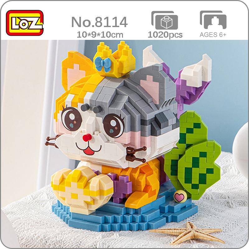 LOZ 8114 Tierwelt Meerjungfrau Katze Prinzessin Herz Krone Haustier Puppe DIY Mini Diamant Blöcke Ziegel Bauspielzeug für Kinder ohne Box von Joom DACH
