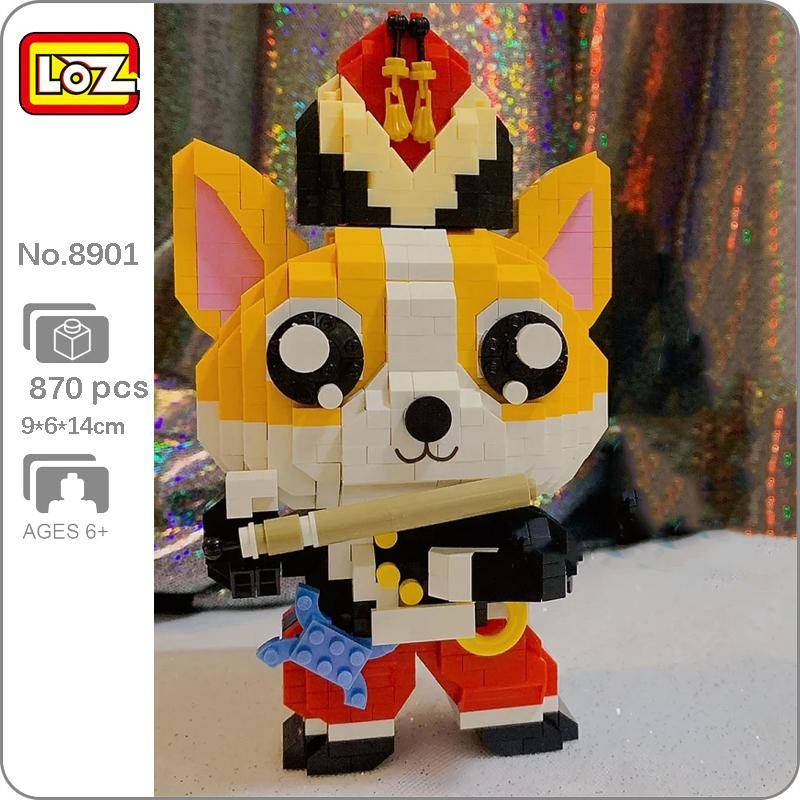 LOZ 8901 Tierwelt Musiker Corgi Hund Hut Flöte Haustier Puppe 3D Modell Mini Diamant Blöcke Ziegel Gebäude Spielzeug für Kinder keine Box von Joom DACH