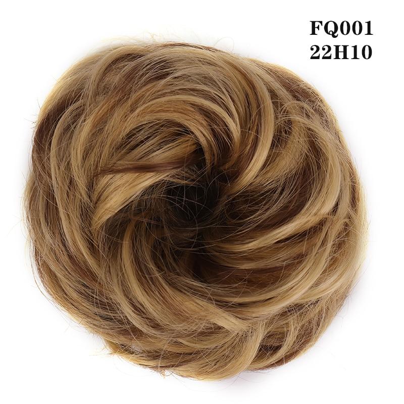 LUPU Lockiger, unordentlicher Chignon mit Gummiband, synthetische Haarverlängerungen, Schwarzbraun, Donut-Haarknoten, Hochtemperaturfaser-Haarteile 1PC von Joom DACH