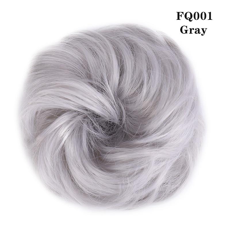 LUPU Lockiger, unordentlicher Chignon mit Gummiband, synthetische Haarverlängerungen, Schwarzbraun, Donut-Haarknoten, Hochtemperaturfaser-Haarteile 1PC von Joom DACH