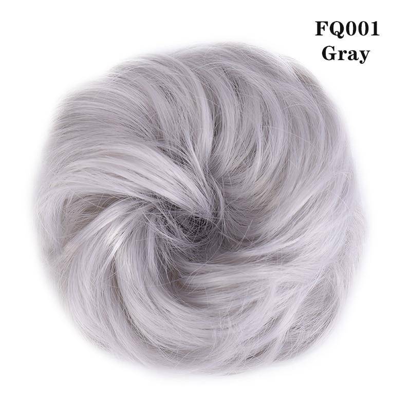 LUPU Lockiger, unordentlicher Chignon mit Gummiband, synthetische Haarverlängerungen, Schwarzbraun, Donut-Haarknoten, Hochtemperaturfaser-Haarteile 1PC von Joom DACH