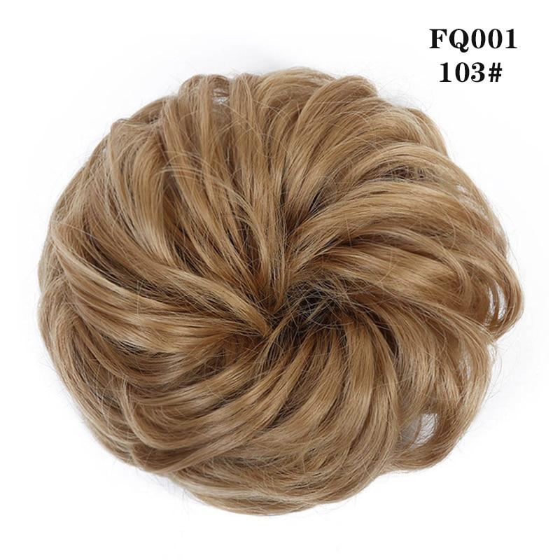 LUPU Lockiger, unordentlicher Chignon mit Gummiband, synthetische Haarverlängerungen, Schwarzbraun, Donut-Haarknoten, Hochtemperaturfaser-Haarteile 1PC von Joom DACH
