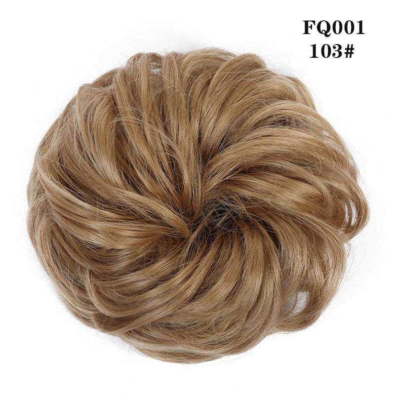 LUPU Lockiger, unordentlicher Chignon mit Gummiband, synthetische Haarverlängerungen, Schwarzbraun, Donut-Haarknoten, Hochtemperaturfaser-Haarteile 1PC von Joom DACH
