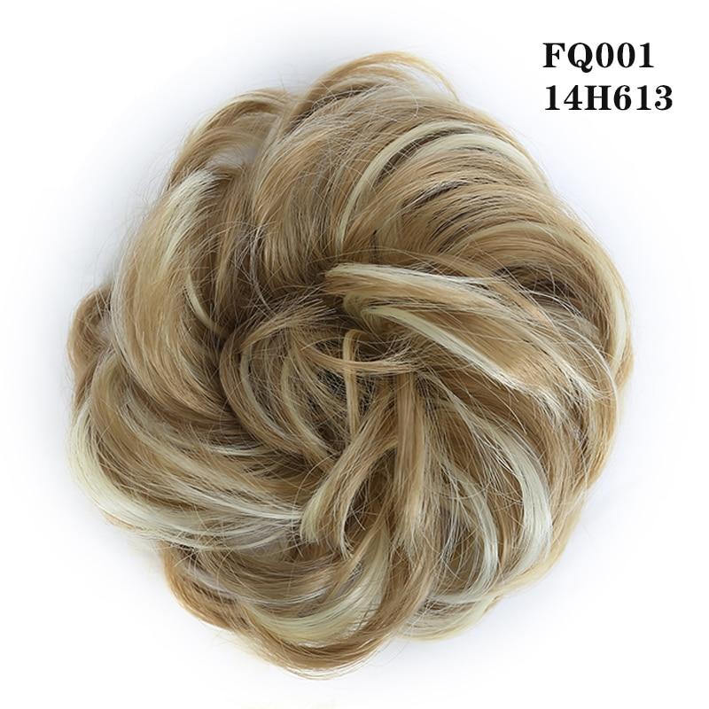 LUPU Lockiger, unordentlicher Chignon mit Gummiband, synthetische Haarverlängerungen, Schwarzbraun, Donut-Haarknoten, Hochtemperaturfaser-Haarteile 1PC von Joom DACH