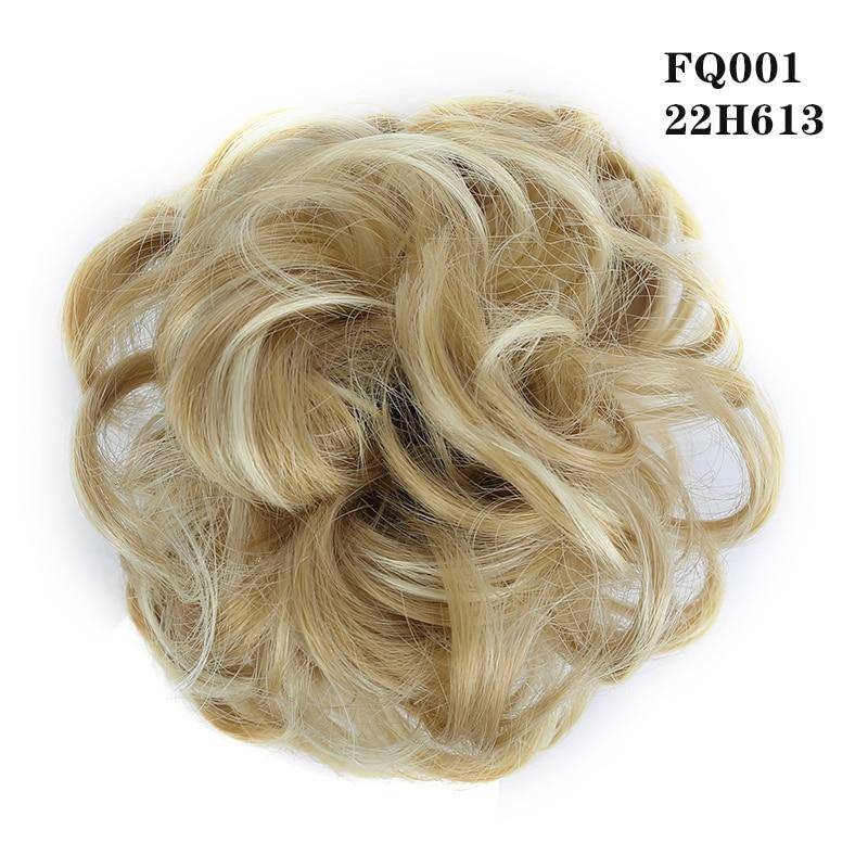 LUPU Lockiger, unordentlicher Chignon mit Gummiband, synthetische Haarverlängerungen, Schwarzbraun, Donut-Haarknoten, Hochtemperaturfaser-Haarteile 1PC von Joom DACH