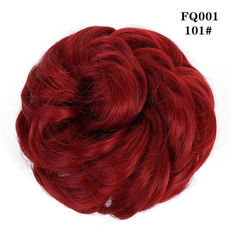 LUPU Lockiger, unordentlicher Chignon mit Gummiband, synthetische Haarverlängerungen, Schwarzbraun, Donut-Haarknoten, Hochtemperaturfaser-Haarteile von Joom DACH