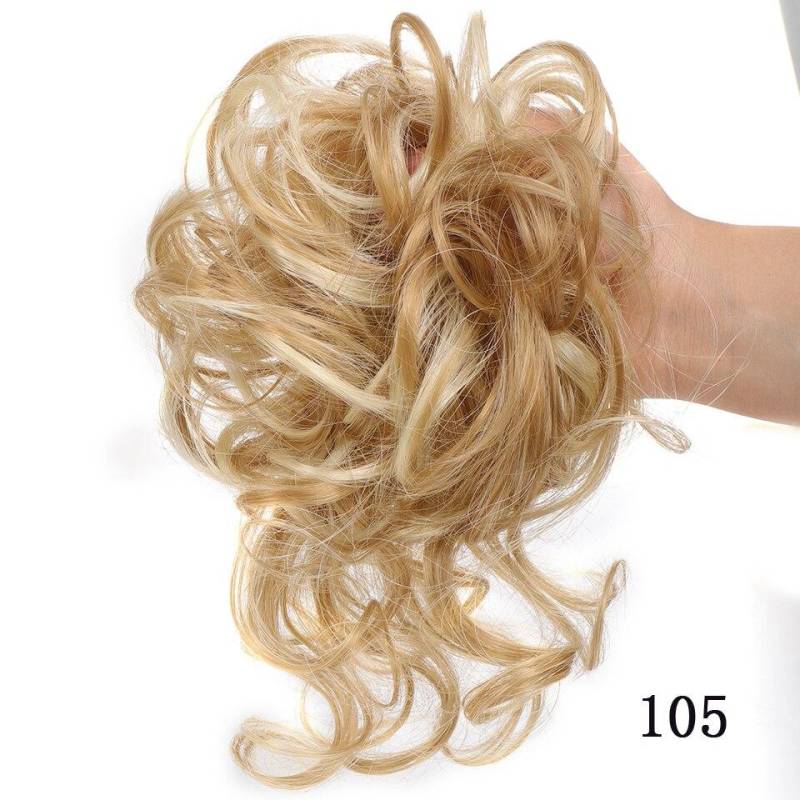 LUPU Messy Chignon Donut Haarknoten Haargummis Elastisches Haarseil Gummiband Synthetisches lockiges Haarteil Schwarz Braun Kunsthaar von Joom DACH