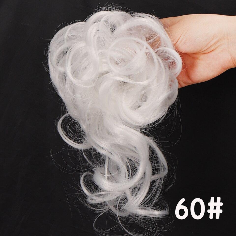 LUPU Messy Chignon Donut Haarknoten Haargummis Elastisches Haarseil Gummiband Synthetisches lockiges Haarteil Schwarz Braun Kunsthaar von Joom DACH