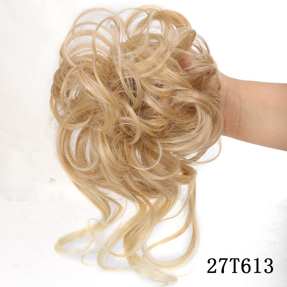 LUPU Messy Chignon Donut Haarknoten Haargummis Elastisches Haarseil Gummiband Synthetisches lockiges Haarteil Schwarz Braun Kunsthaar von Joom DACH