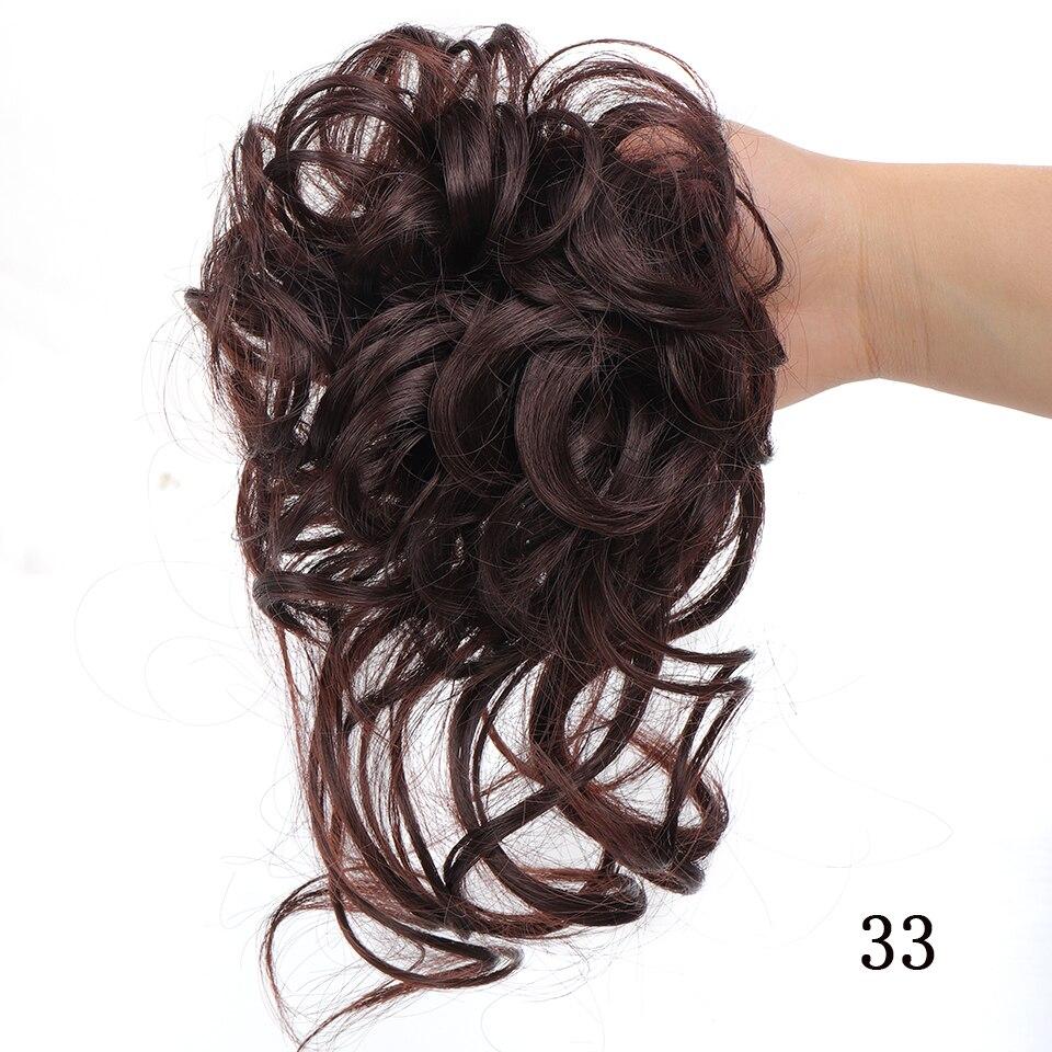 LUPU Messy Chignon Donut Haarknoten Haargummis Elastisches Haarseil Gummiband Synthetisches lockiges Haarteil Schwarz Braun Kunsthaar von Joom DACH