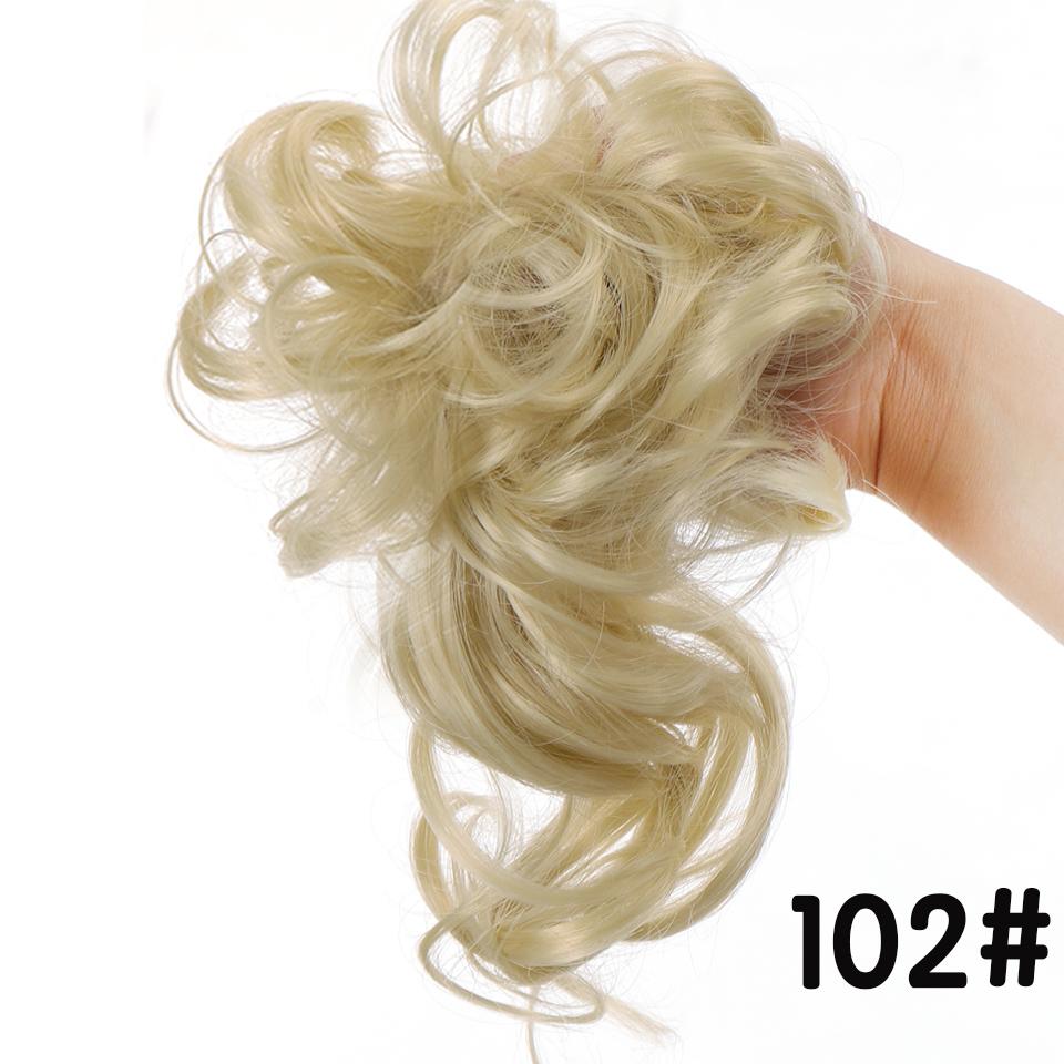 LUPU Messy Chignon Donut Haarknoten Haargummis Elastisches Haarseil Gummiband Synthetisches lockiges Haarteil Schwarz Braun Kunsthaar von Joom DACH