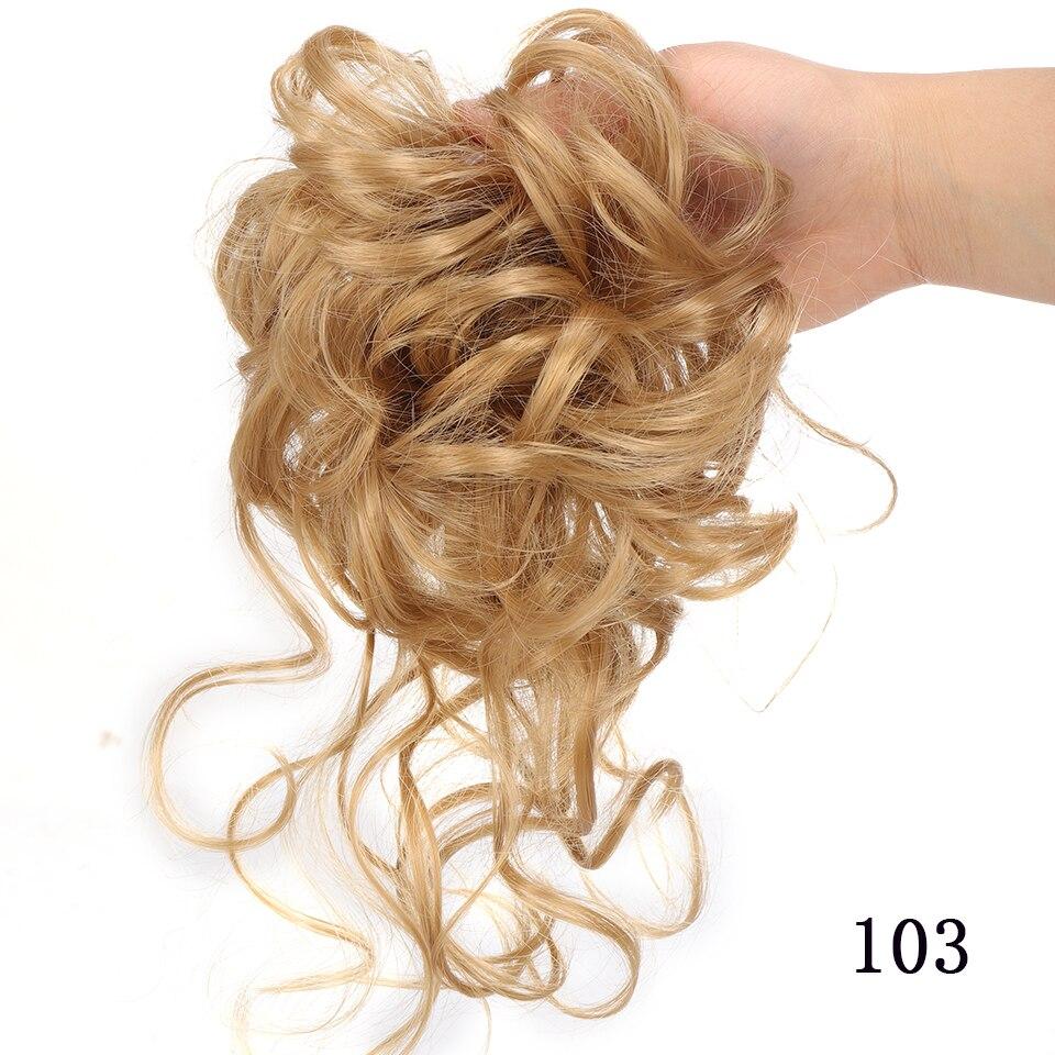 LUPU Messy Chignon Donut Haarknoten Haargummis Elastisches Haarseil Gummiband Synthetisches lockiges Haarteil Schwarz Braun Kunsthaar von Joom DACH
