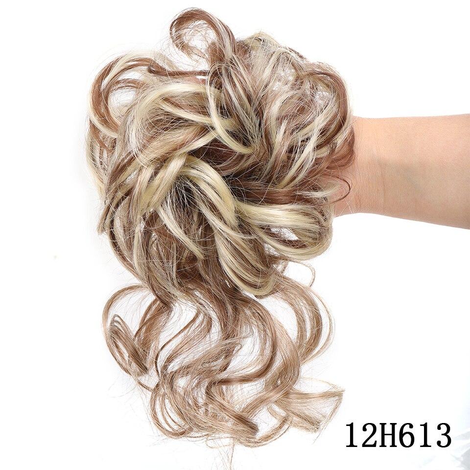 LUPU Messy Chignon Donut Haarknoten Haargummis Elastisches Haarseil Gummiband Synthetisches lockiges Haarteil Schwarz Braun Kunsthaar von Joom DACH