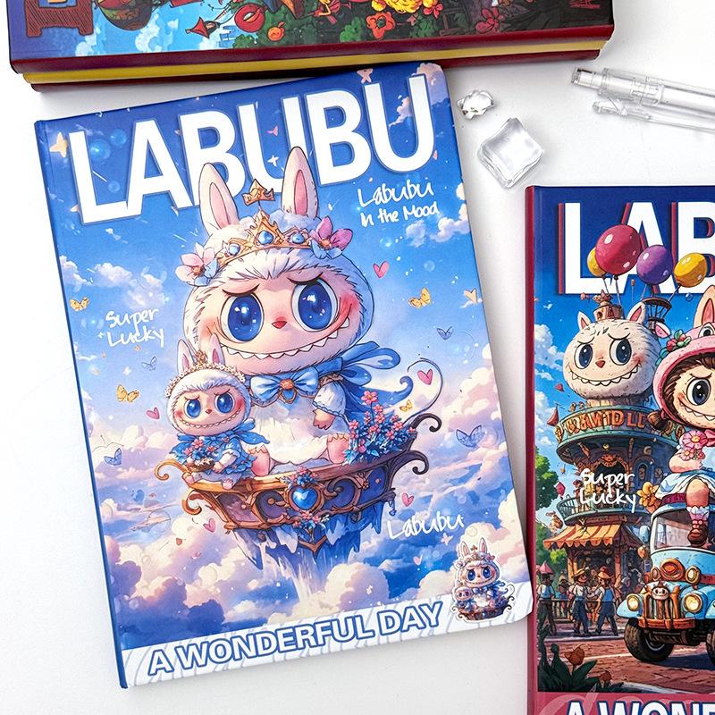 Labub A5 Notizbuch Hochwertiges Cartoon Horizontal Liniert Buch Cartoon Handkonto Buch Student Super Dicker Notizblock von Joom DACH