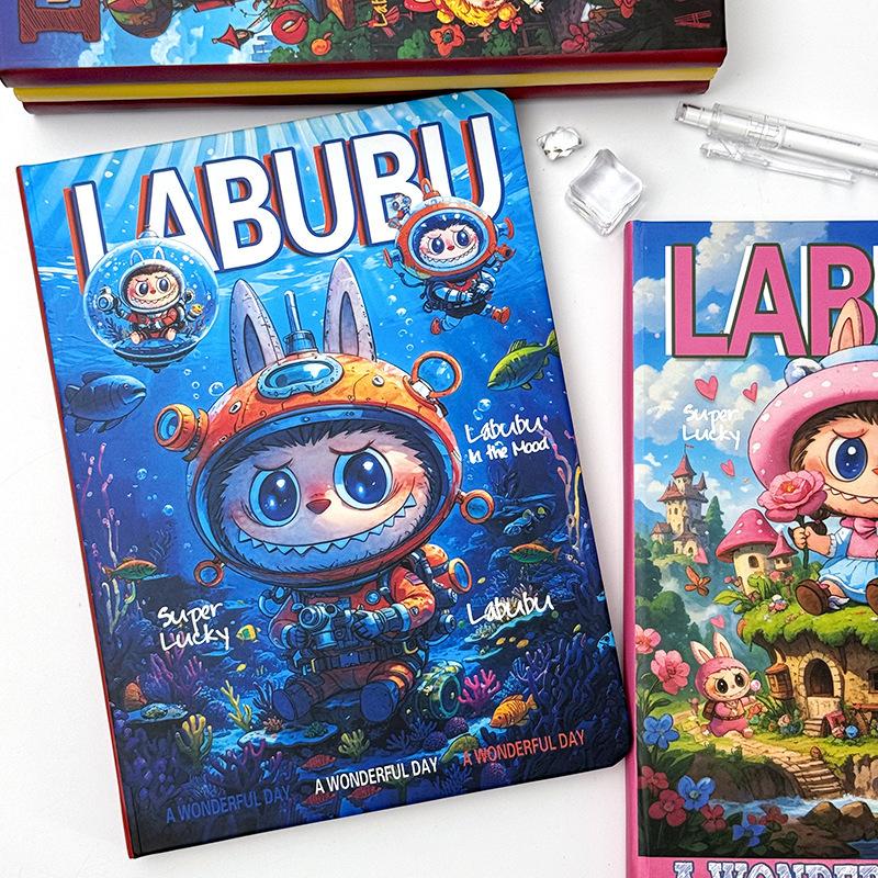 Labub A5 Notizbuch Hochwertiges Cartoon Horizontal Liniert Buch Cartoon Handkonto Buch Student Super Dicker Notizblock von Joom DACH