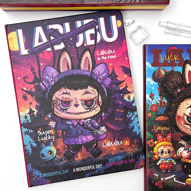 Labub A5 Notizbuch Hochwertiges Cartoon Horizontal Liniert Buch Cartoon Handkonto Buch Student Super Dicker Notizblock von Joom DACH