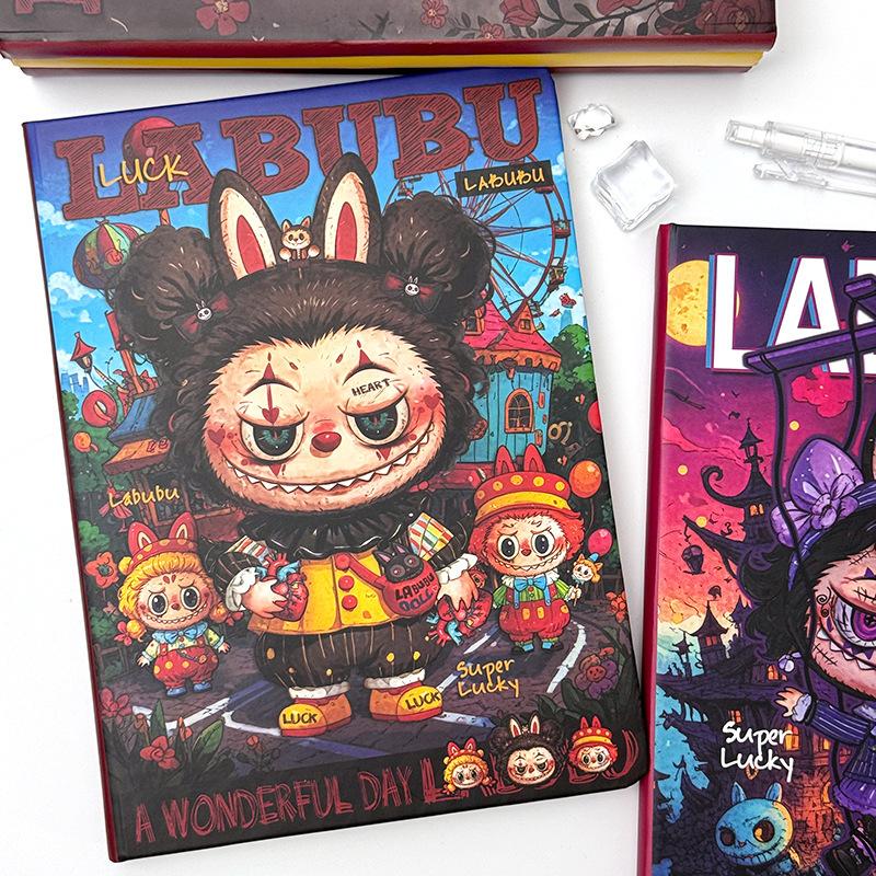 Labub A5 Notizbuch Hochwertiges Cartoon Horizontal Liniert Buch Cartoon Handkonto Buch Student Super Dicker Notizblock von Joom DACH