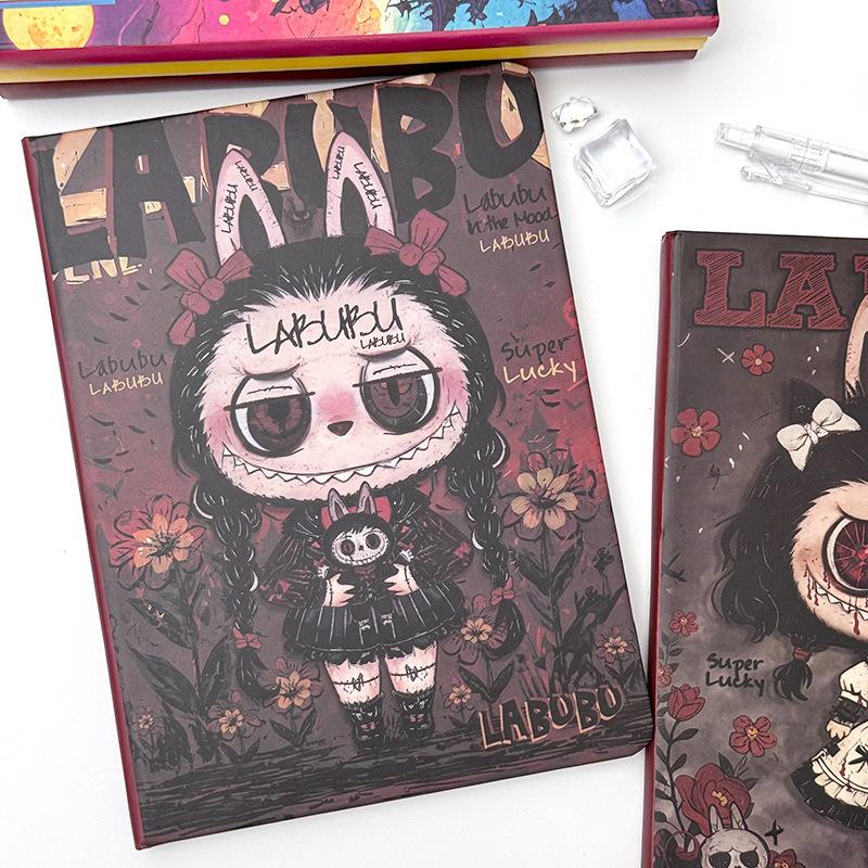 Labub A5 Notizbuch Hochwertiges Cartoon Horizontal Liniert Buch Cartoon Handkonto Buch Student Super Dicker Notizblock von Joom DACH