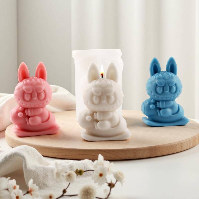 Labubu Aromatherapie Kerzen Silikonform Entformen Hitzebeständig DIY Schokolade Eis Backform von Joom DACH