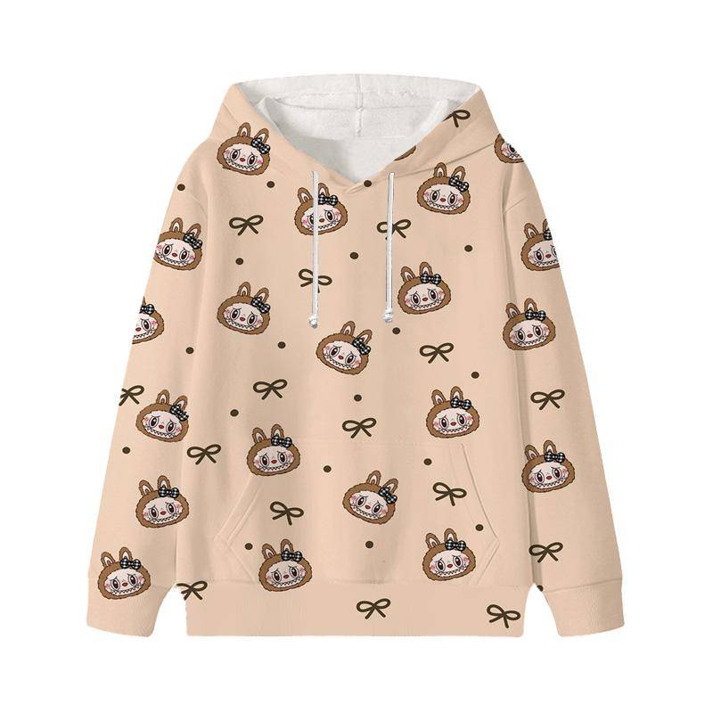 Labubu Gedruckt Kinder Langarm Anime Jungen Mädchen Hoodies Herbst Casual Kleidung Dünne Mantel Kinder Cartoon Jacken Geschenke 100 weiß von Joom DACH