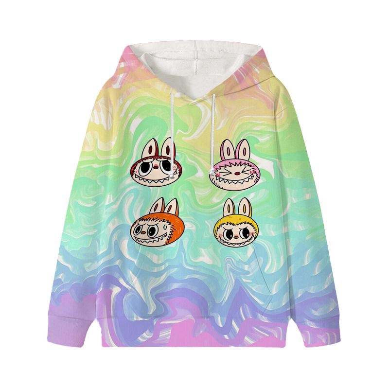 Labubu Gedruckt Kinder Langarm Anime Jungen Mädchen Hoodies Herbst Casual Kleidung Dünne Mantel Kinder Cartoon Jacken Geschenke 100 amethyst von Joom DACH