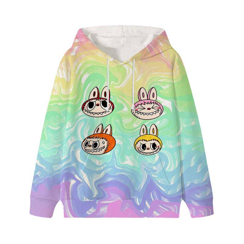 Labubu Gedruckt Kinder Langarm Anime Jungen Mädchen Hoodies Herbst Casual Kleidung Dünne Mantel Kinder Cartoon Jacken Geschenke 100 amethyst von Joom DACH