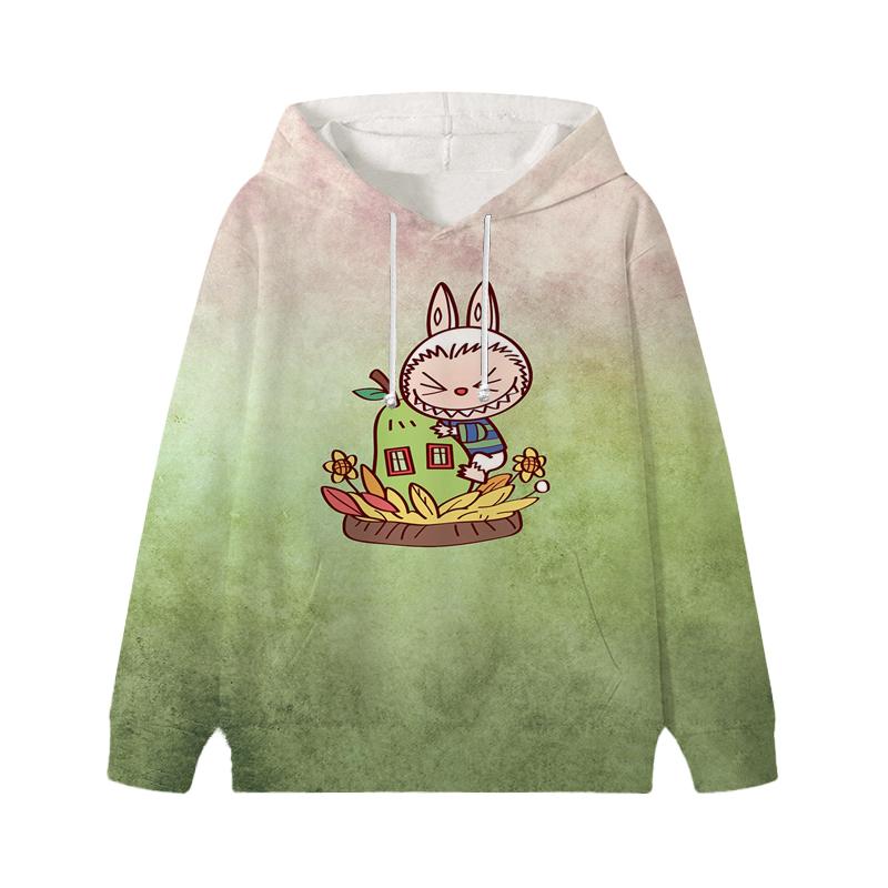 Labubu Gedruckt Kinder Langarm Anime Jungen Mädchen Hoodies Herbst Casual Kleidung Dünne Mantel Kinder Cartoon Jacken Geschenke 100 grün von Joom DACH