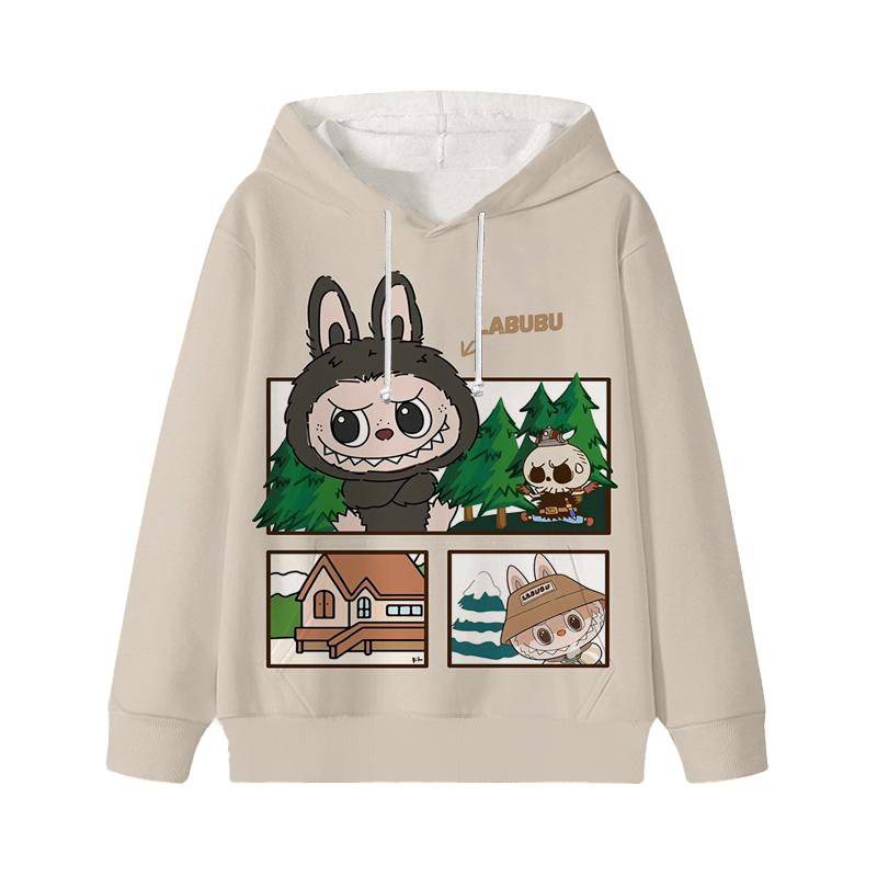 Labubu Gedruckt Kinder Langarm Anime Jungen Mädchen Hoodies Herbst Casual Kleidung Dünne Mantel Kinder Cartoon Jacken Geschenke 120 rot von Joom DACH