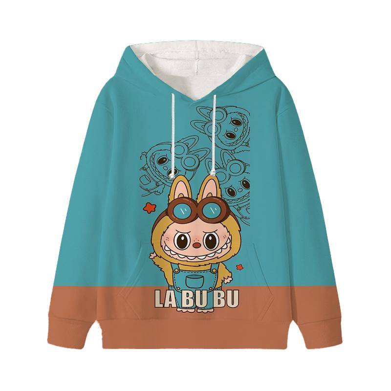 Labubu Gedruckt Kinder Langarm Anime Jungen Mädchen Hoodies Herbst Casual Kleidung Dünne Mantel Kinder Cartoon Jacken Geschenke 130 bunt von Joom DACH