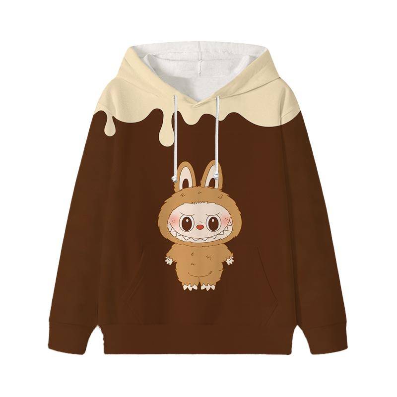 Labubu Gedruckt Kinder Langarm Anime Jungen Mädchen Hoodies Herbst Casual Kleidung Dünne Mantel Kinder Cartoon Jacken Geschenke 130 gold von Joom DACH