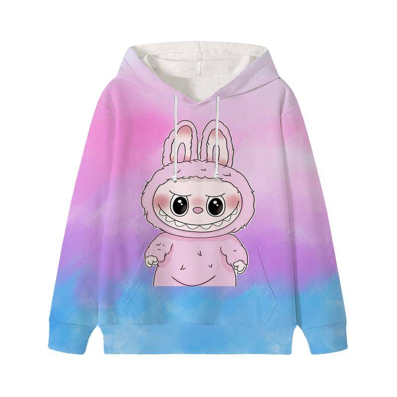 Labubu Gedruckt Kinder Langarm Anime Jungen Mädchen Hoodies Herbst Casual Kleidung Dünne Mantel Kinder Cartoon Jacken Geschenke 130 rosa von Joom DACH