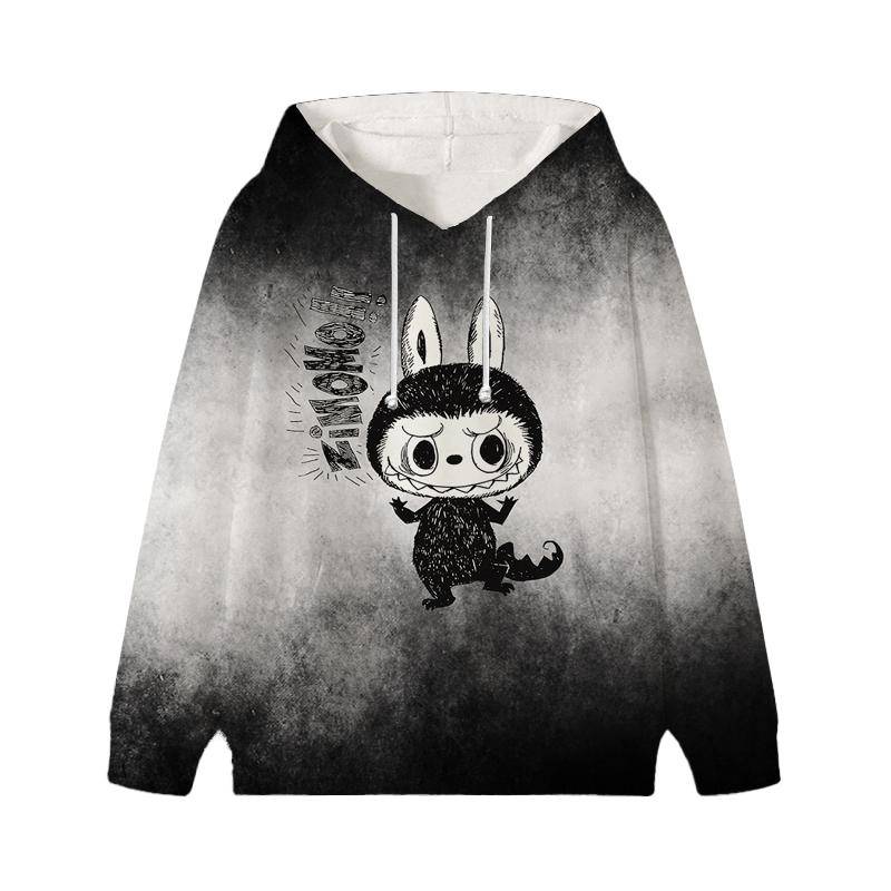 Labubu Gedruckt Kinder Langarm Anime Jungen Mädchen Hoodies Herbst Casual Kleidung Dünne Mantel Kinder Cartoon Jacken Geschenke 130 grau von Joom DACH
