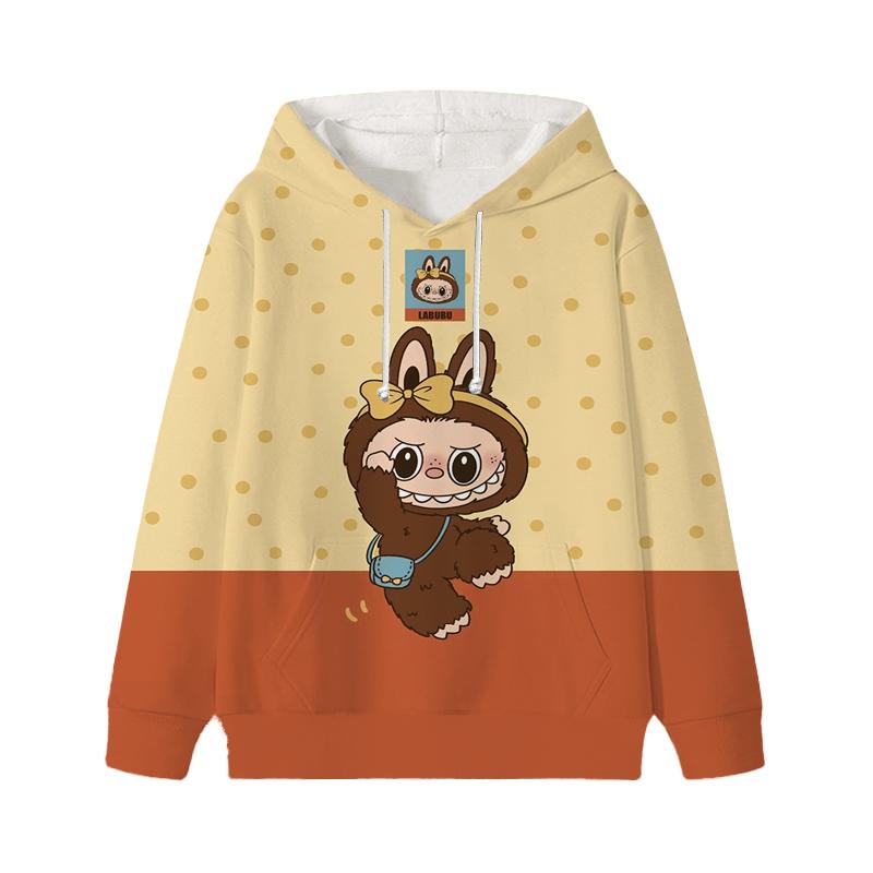 Labubu Gedruckt Kinder Langarm Anime Jungen Mädchen Hoodies Herbst Casual Kleidung Dünne Mantel Kinder Cartoon Jacken Geschenke 130 elfenbein von Joom DACH