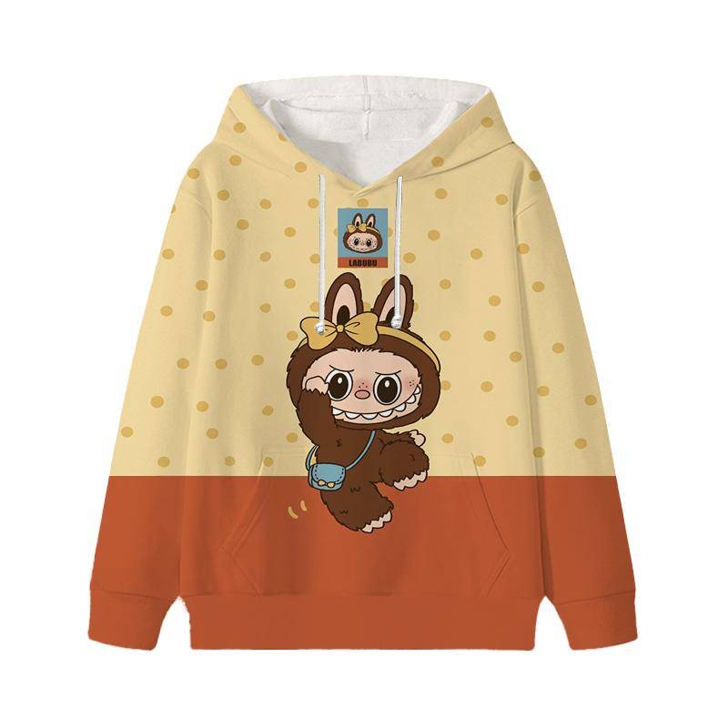 Labubu Gedruckt Kinder Langarm Anime Jungen Mädchen Hoodies Herbst Casual Kleidung Dünne Mantel Kinder Cartoon Jacken Geschenke 130 elfenbein von Joom DACH
