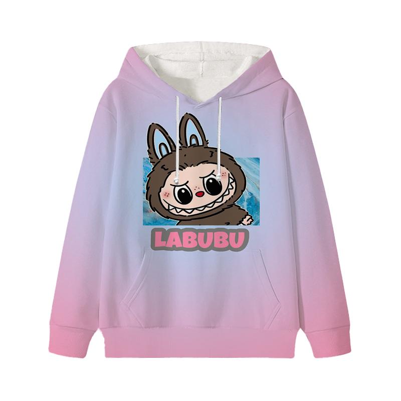 Labubu Gedruckt Kinder Langarm Anime Jungen Mädchen Hoodies Herbst Casual Kleidung Dünne Mantel Kinder Cartoon Jacken Geschenke 140 schwarz von Joom DACH