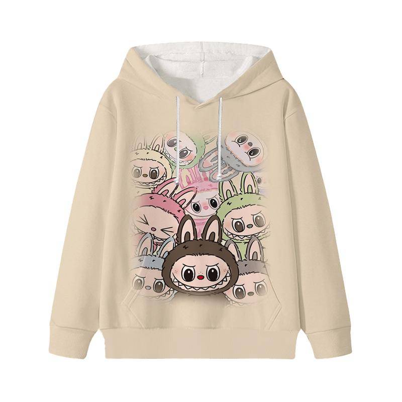 Labubu Gedruckt Kinder Langarm Anime Jungen Mädchen Hoodies Herbst Casual Kleidung Dünne Mantel Kinder Cartoon Jacken Geschenke 140 messing antik von Joom DACH