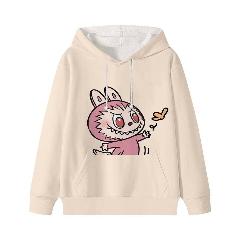 Labubu Gedruckt Kinder Langarm Anime Jungen Mädchen Hoodies Herbst Casual Kleidung Dünne Mantel Kinder Cartoon Jacken Geschenke 140 esche grau von Joom DACH