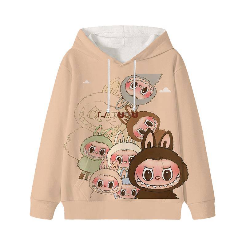 Labubu Gedruckt Kinder Langarm Anime Jungen Mädchen Hoodies Herbst Casual Kleidung Dünne Mantel Kinder Cartoon Jacken Geschenke 150 violett von Joom DACH