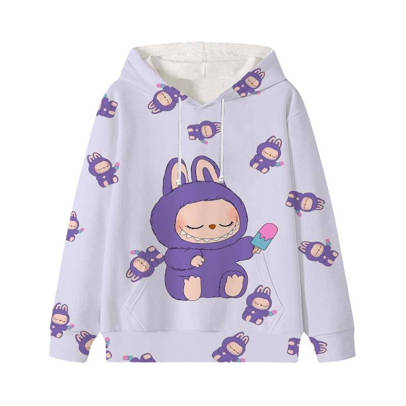 Labubu Gedruckt Kinder Langarm Anime Jungen Mädchen Hoodies Herbst Casual Kleidung Dünne Mantel Kinder Cartoon Jacken Geschenke 150 braun von Joom DACH