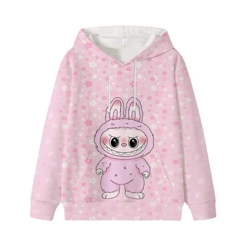 Labubu Gedruckt Kinder Langarm Anime Jungen Mädchen Hoodies Herbst Casual Kleidung Dünne Mantel Kinder Cartoon Jacken Geschenke 150 erbsengrün von Joom DACH