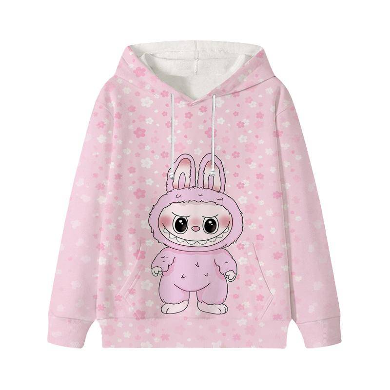 Labubu Gedruckt Kinder Langarm Anime Jungen Mädchen Hoodies Herbst Casual Kleidung Dünne Mantel Kinder Cartoon Jacken Geschenke 150 erbsengrün von Joom DACH